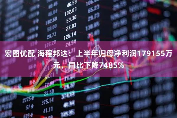 宏图优配 海程邦达：上半年归母净利润179155万元，同比下降7485%